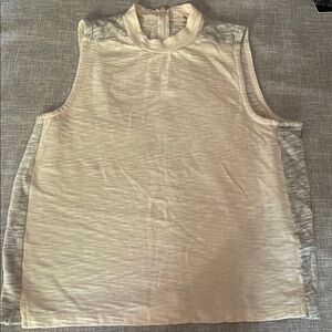 Madewell Sleeveless Cream and Gray Women's Top - M